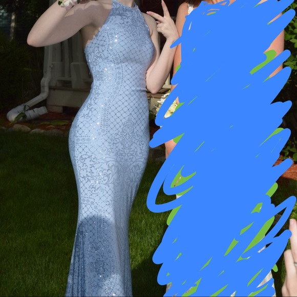 Jovani Periwinkle Prom Dress with Sparkle detail - Picture 3 of 4